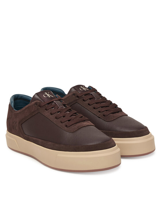 Calvin Klein Calvin Klein Sneakersy Basket Cupsole Laceup Lth-Nu YM0YM01354 Hnedá