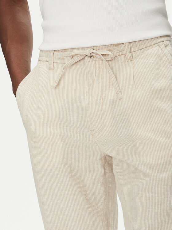 Lindbergh Lindbergh Spodnie materiałowe 30-003030 Beżowy Relaxed Fit