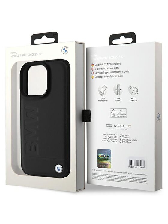 BMW Motorsport BMW Motorsport Etui na telefon Leather Hot Stamp Czarny