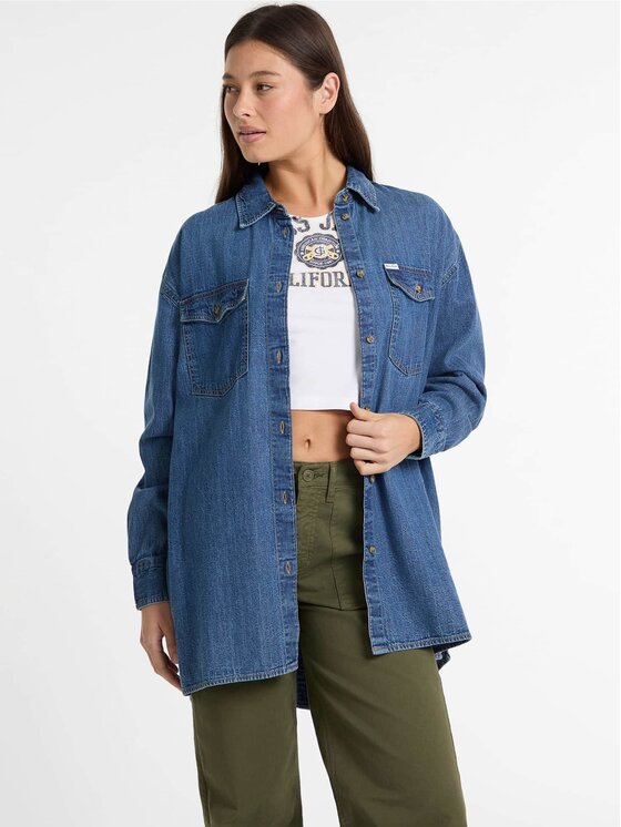 Guess Guess Bluzka 174465 Niebieski Classic Fit