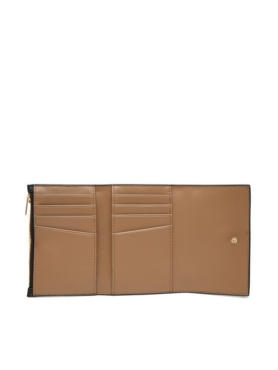 Calvin Klein Calvin Klein Ženski novčanik Foil Logo Trifold W/ Zip Pocket LV04F1117G Crna
