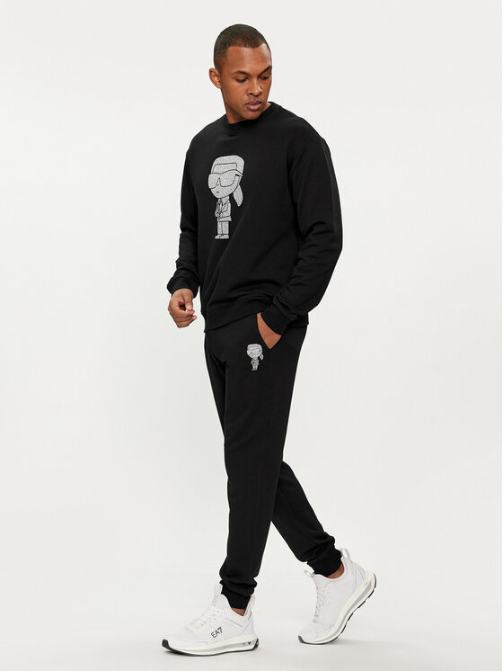 KARL LAGERFELD KARL LAGERFELD Teplákové kalhoty 705433 542941 Černá Regular Fit