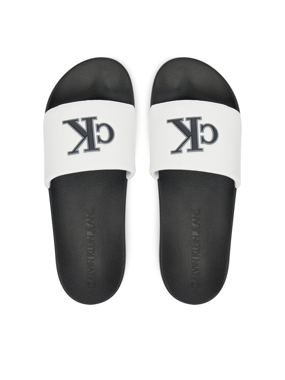 Calvin Klein Jeans Calvin Klein Jeans Şlapi Slide Jelly Mono Pu YM0YM01281 Alb