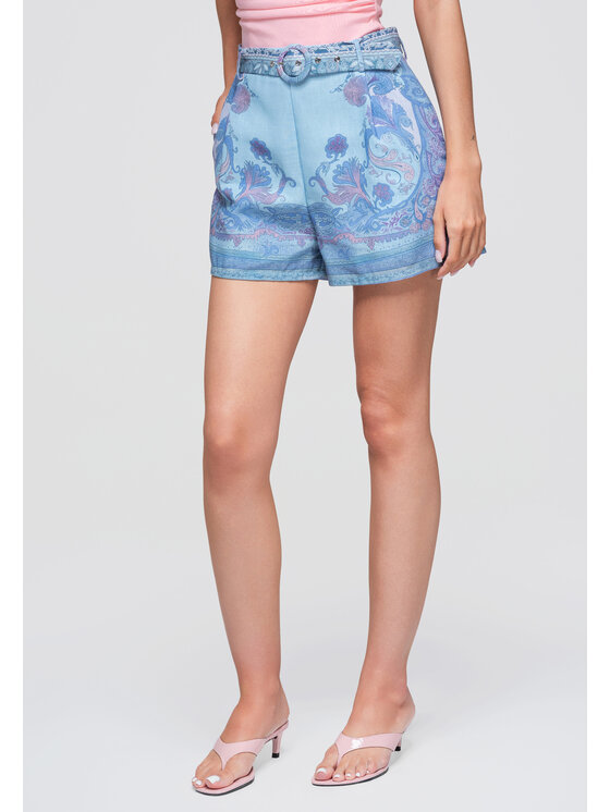 Ombre Ombre Szorty materiałowe OW-ST-E0022 Niebieski Regular Fit