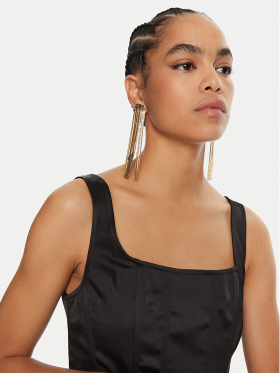 Guess Guess Koktejlové šaty Sia W4BK0F WDEE2 Černá Slim Fit