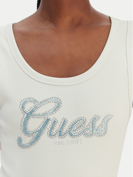 Guess Guess Top W6GP22 K2954 Zielony Regular Fit