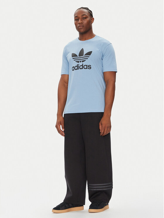 adidas adidas T-Shirt adicolor Trefoil JY3758 Błękitny Regular Fit