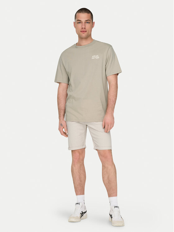 Only & Sons Only & Sons Дънкови шорти Ply 22029296 Екрю Regular Fit