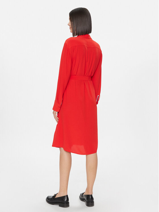 Tommy Hilfiger Tommy Hilfiger Rochie tip cămașă WW0WW40563 Roșu Regular Fit