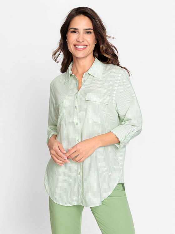 Olsen Olsen Košulja 12001697 Zelena Relaxed Fit