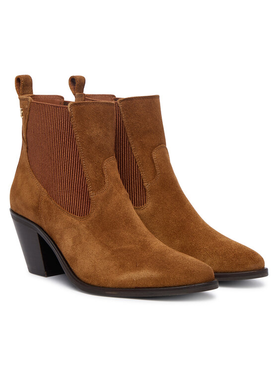 Tommy Hilfiger Tommy Hilfiger Μποτάκια Suede Western Chelsea Boot FW0FW09581 Καφέ