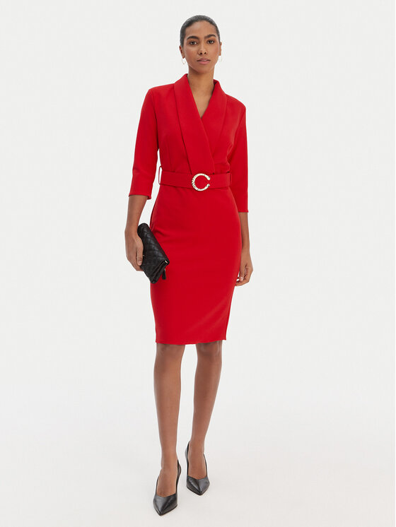 Rinascimento Rinascimento Rochie cocktail CFC0126777003 Roșu Slim Fit