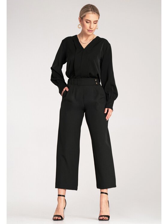 FIGL FIGL Culottes nohavice M1132 Čierna Flared Leg