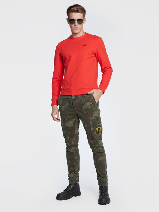 Aeronautica Militare Aeronautica Militare Majica dugih rukava 222FE1710F439 Crvena Regular Fit