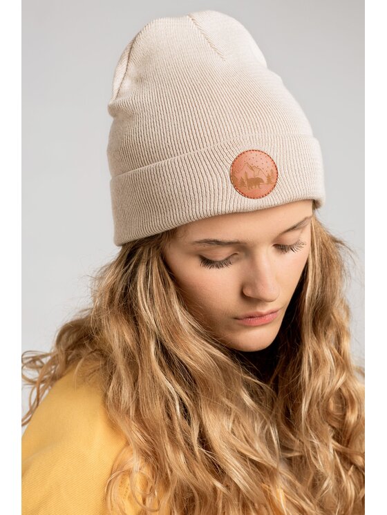 Kabak Kabak Czapka klasyczna beanie Beżowy