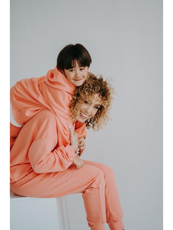 Bejbi Story Bejbi Story Bluza Bluza oversize Funky Teddy dla mamy i taty Pomarańczowy Oversize