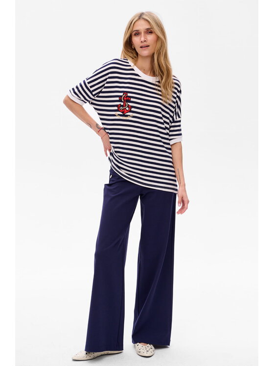 blue shadow blue shadow Bluzka Emax Granatowy Regular Fit