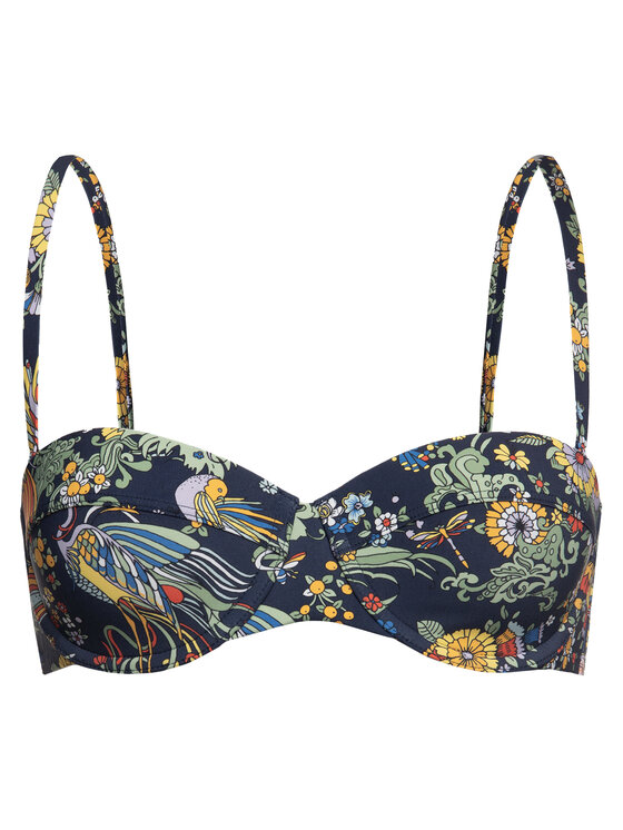 Tory Burch Tory Burch Bikini pezzo sopra Printed Underwire 56939 Blu scuro