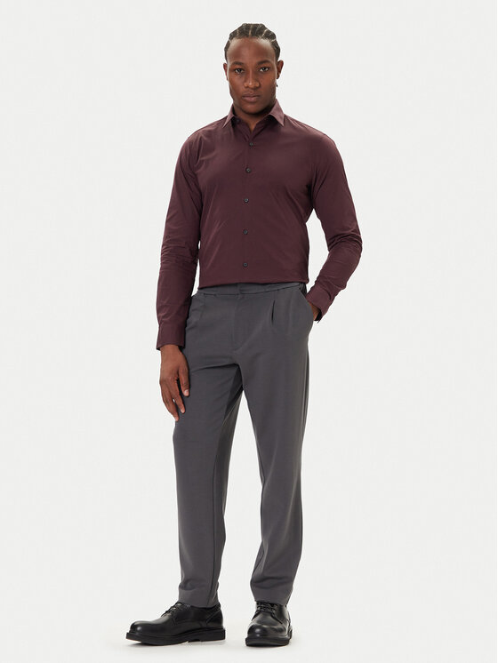 Calvin Klein Calvin Klein Košile Essentials LV019EU037 Bordó Slim Fit