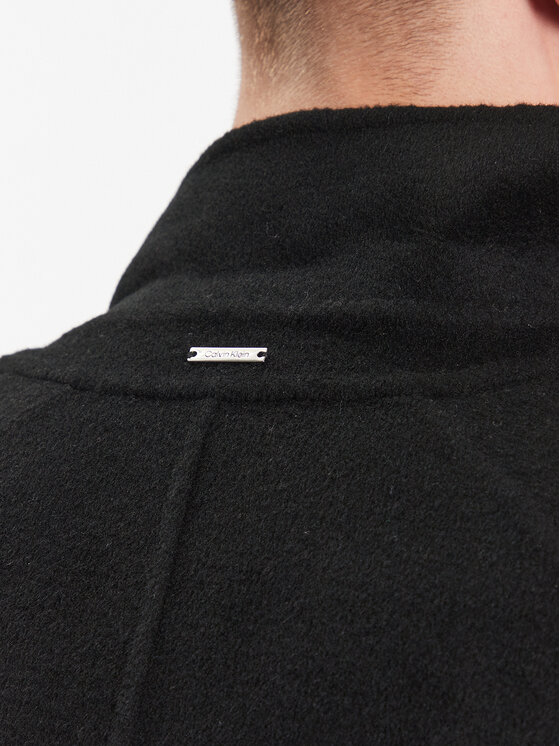 Calvin Klein Calvin Klein Vlněný kabát K10K111601 Černá Regular Fit