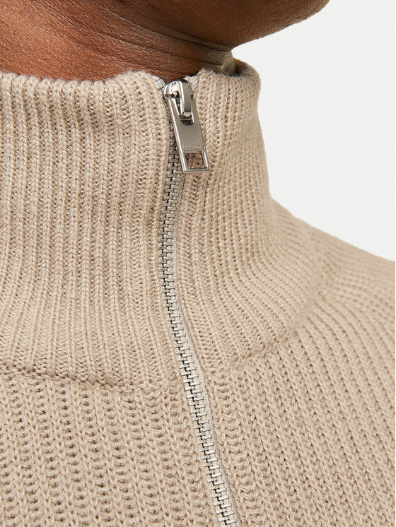 Jack & Jones Jack & Jones Sweter Pannel 12258473 Beżowy Regular Fit
