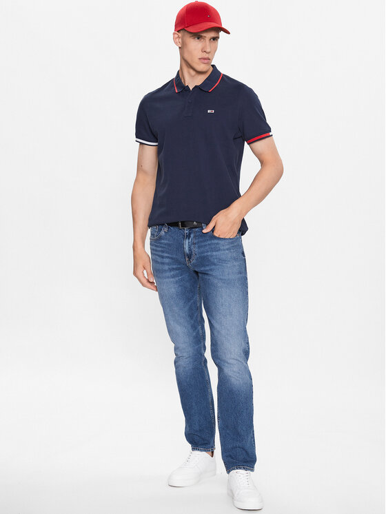 Tommy Jeans Polo Flag DM0DM12963 Tumši zils Regular Fit