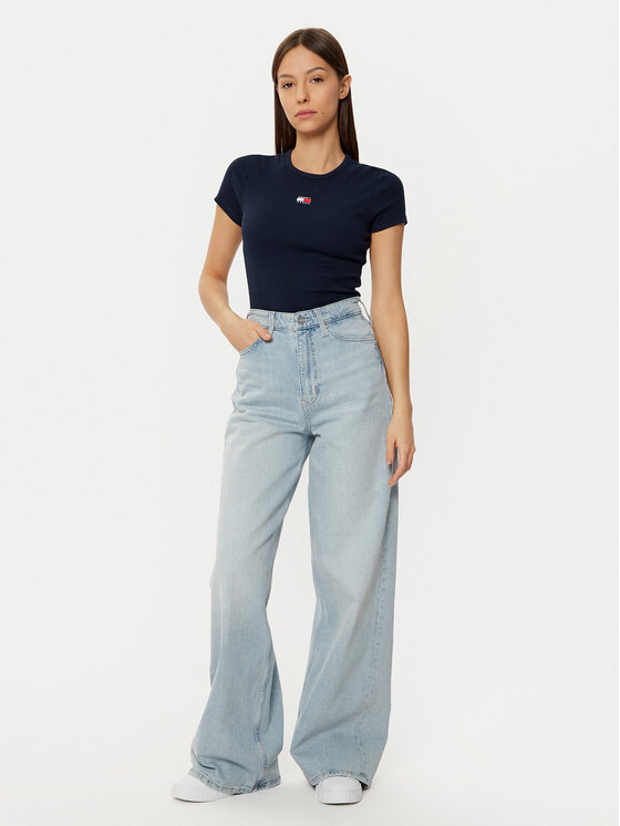 Tommy Jeans Tommy Jeans T-shirt DW0DW20463 Tamnoplava Slim Fit