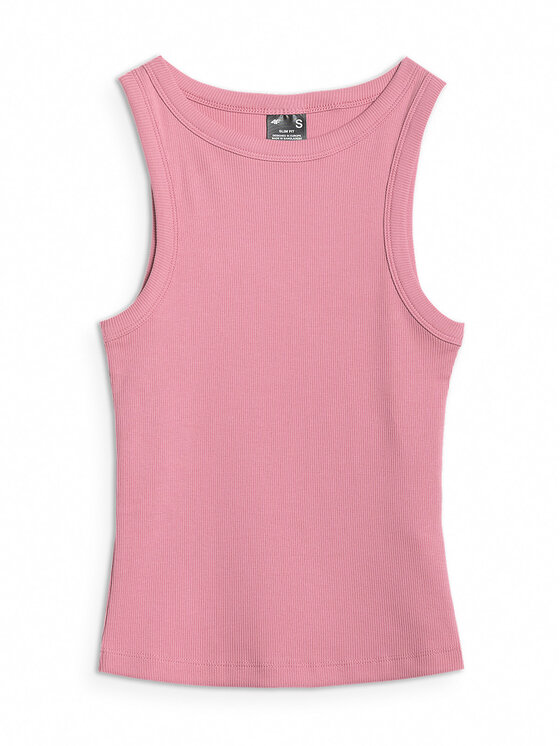 4F 4F Tank top ESSENTIALS Różowy jasny Slim Fit