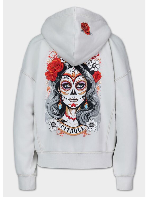 PITBULL PITBULL Bluza Washed LOVIA SANTA MUERTE Biały Regular Fit