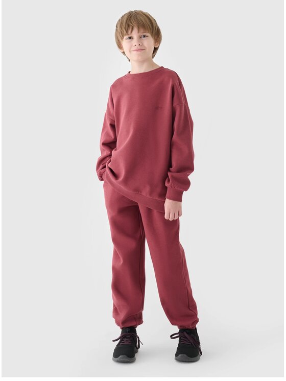 4F 4F Spodnie dresowe 4FJWAW24TTROU0920 Czerwony Oversize