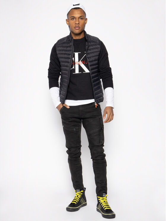 Calvin Klein Jeans Calvin Klein Jeans Pulóver Monogram J30J313222 Fekete Regular Fit