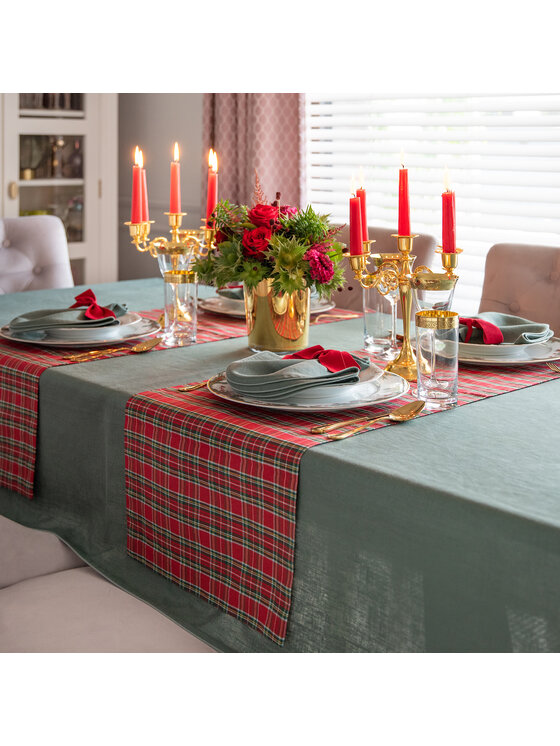 Roseberry Home Roseberry Home Bieżnik Red Tartan Czerwony