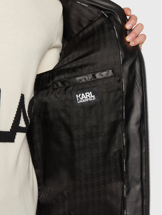 KARL LAGERFELD KARL LAGERFELD Bunda z imitace kůže 505045 524549 Černá Regular Fit