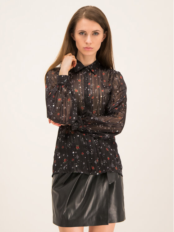 Liu Jo Liu Jo Krekls Camica Pearl F69331 T4108 Melns Regular Fit