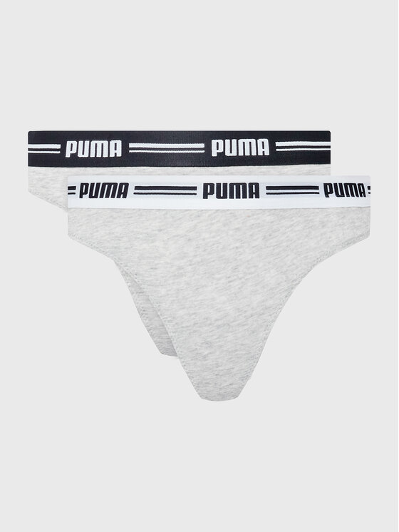 Puma Súprava 2 kusov stringových nohavičiek 907854 Sivá