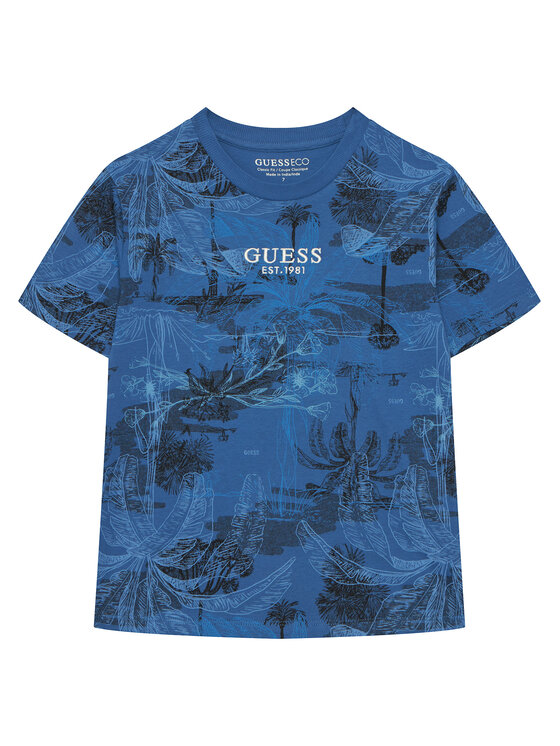 Guess Tricou L6GI14 K8HM4 Albastru Relaxed Fit