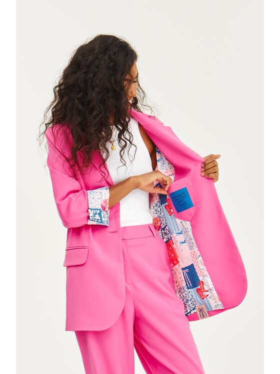 NAOKO NAOKO Marynarka Bubblegum Attitude Różowy Regular Fit