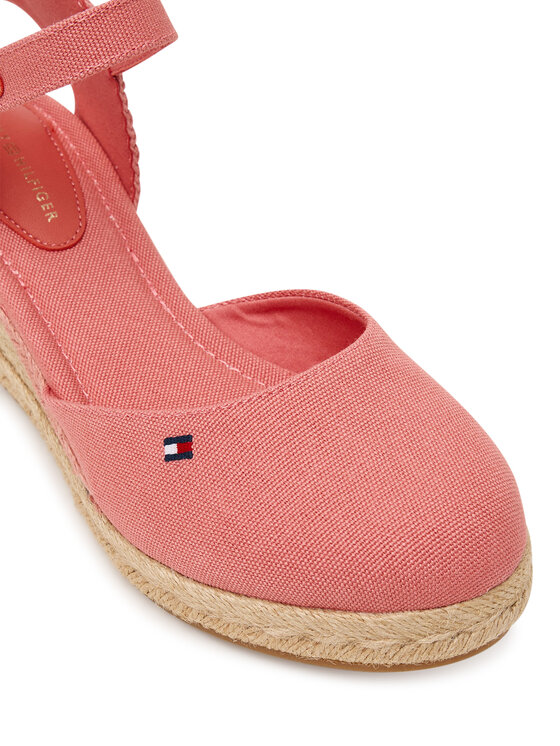 Tommy Hilfiger Tommy Hilfiger Espadrilky Mid Wedge Espad Closed Toe FW0FW09233 Koralová
