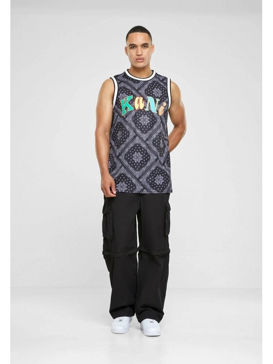 Karl Kani Karl Kani Tank top WOVEN SIGNATURE PAISLEY BASKETBALL TANK Czarny Regular Fit