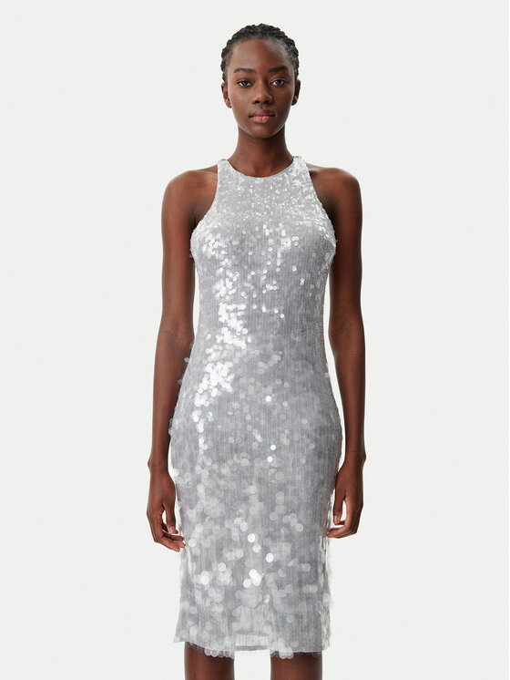 Patrizia Pepe Patrizia Pepe Коктейлна рокля 8A1444/J251-S708 Сив Regular Fit