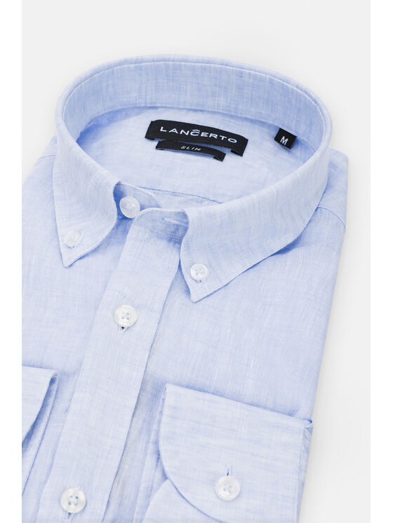 Lancerto Lancerto Koszula Harleen Błękitny Slim Fit