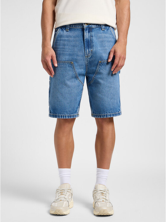 Lee Lee Pantaloncini di jeans DBL KNEE CARPENTER SHOR Blu Regular Fit