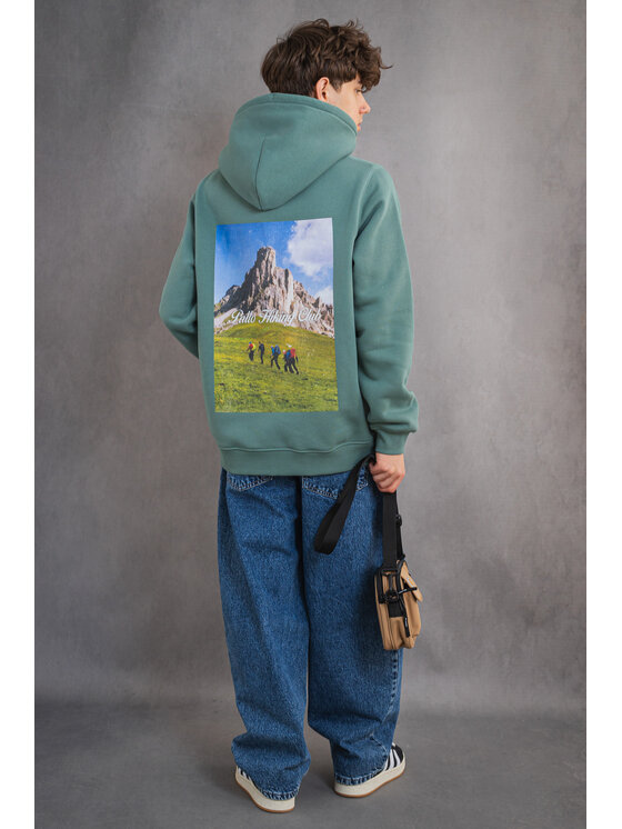 Palto Palto Bluza Hiking Club Zielony Comfort Fit