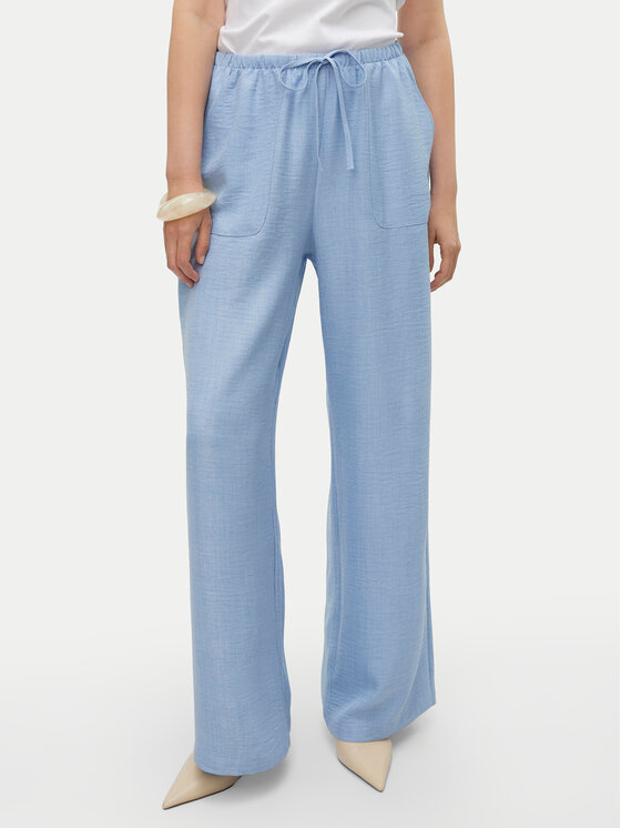 Vero Moda Vero Moda Kalhoty z materiálu Melaney 10316385 Modrá Loose Fit