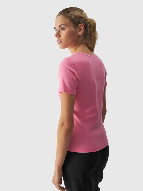4F 4F T-Shirt 4FWAW24TTSHF164-54S Różowy Slim Fit