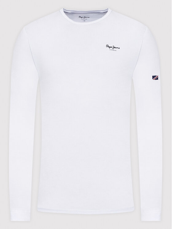 Pepe Jeans Pepe Jeans Hosszú ujjú Original Basic 2 Long N PM508211 Fehér Slim Fit