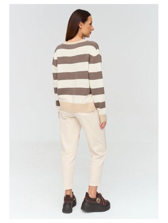 Makadamia Makadamia Sweter C86 Brązowy Loose Fit