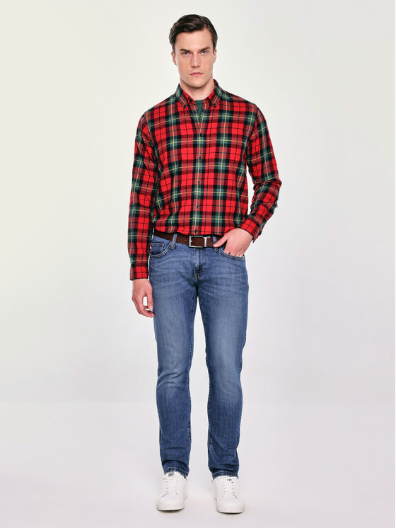 BIG STAR BIG STAR Koszula SENSITEWO Czerwony Basic Fit