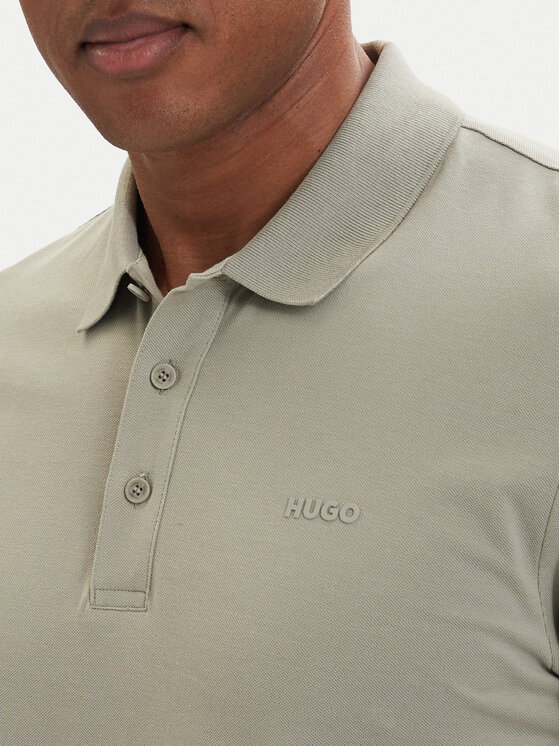HUGO HUGO Тениска с яка и копчета Donos222 50466182 Светлозелен Regular Fit