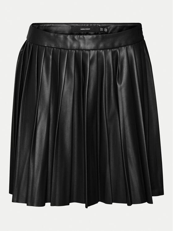 Vero Moda Vero Moda Sukně z imitace kůže Naomielly 10316312 Černá Regular Fit